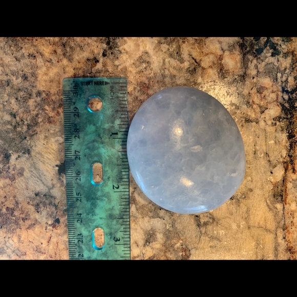 Beautiful Celestite Palm Crystal Worry Stone - Picture 4 of 4